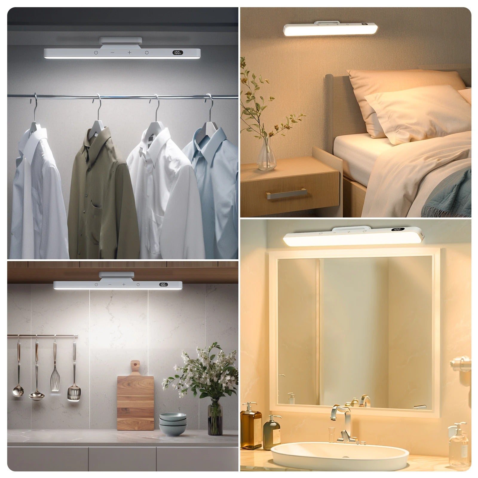 WILLED 5 W dimmbare Spiegelleuchten, verstellbares Make-up-Licht mit 120 LEDs, 2500 mAh, wiederaufladbare LED-Leuchten unter dem Schrank