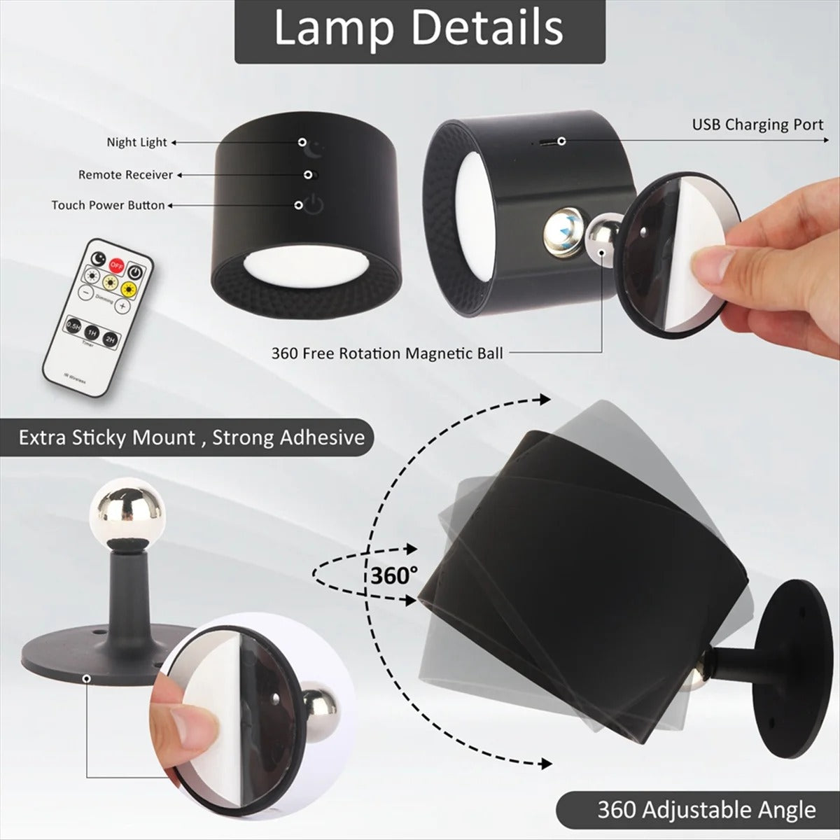 USB-wiederaufladbare Lichter / Wandlampe