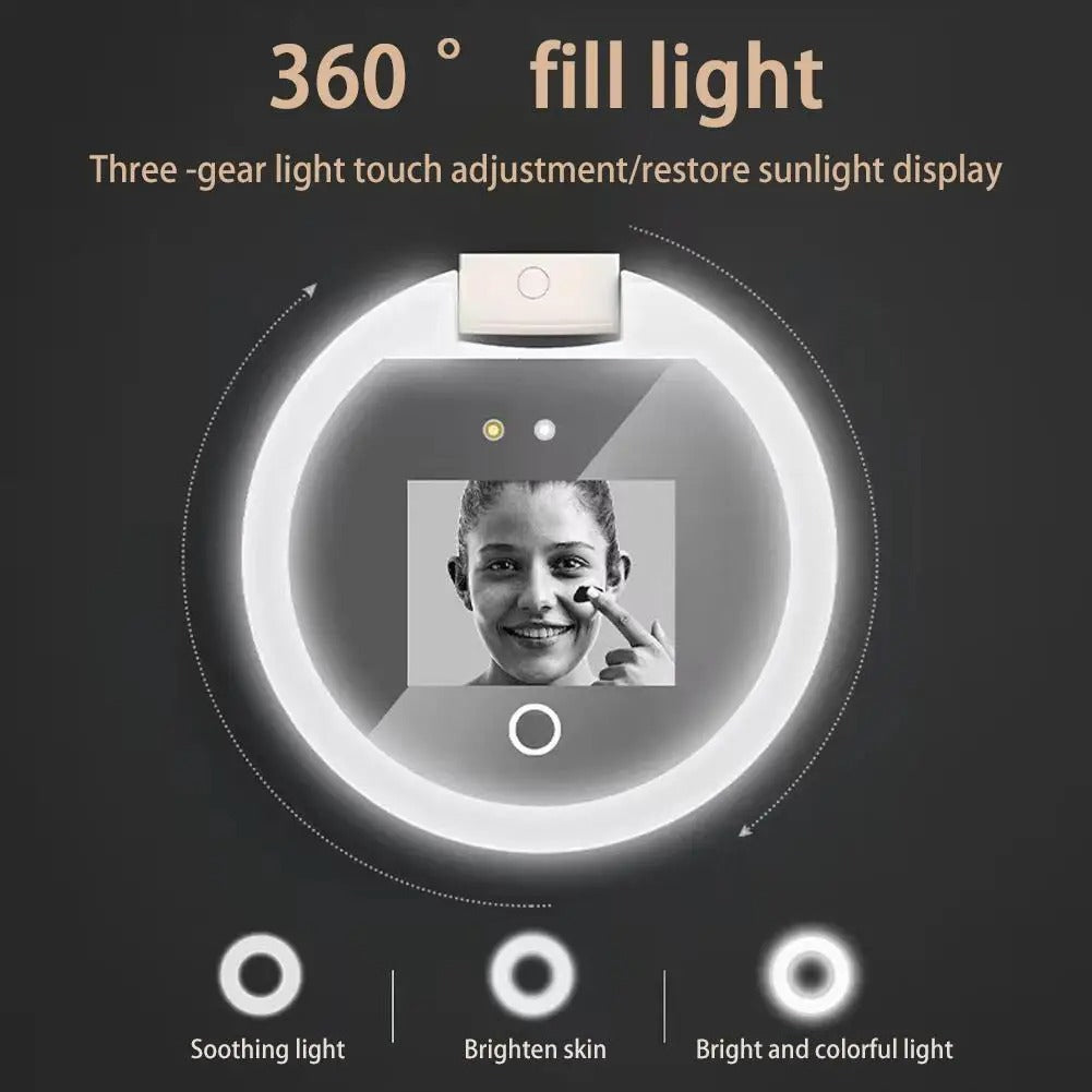 Tragbarer UV-Kosmetik spiegel mit LED-Licht Kompakter doppelseitiger Sonnenschutzspiegel