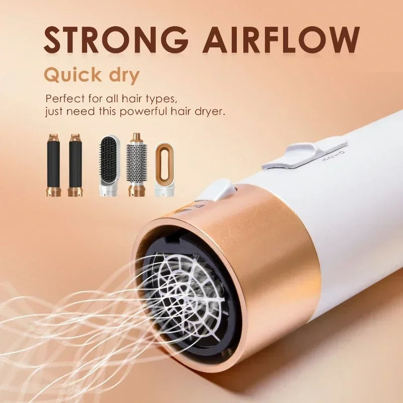 5 in 1 Haartrockner Heißer Kamm Set Professionelle Lockenstab Haarglätter Styling Werkzeug Für Airwrap Haartrockner