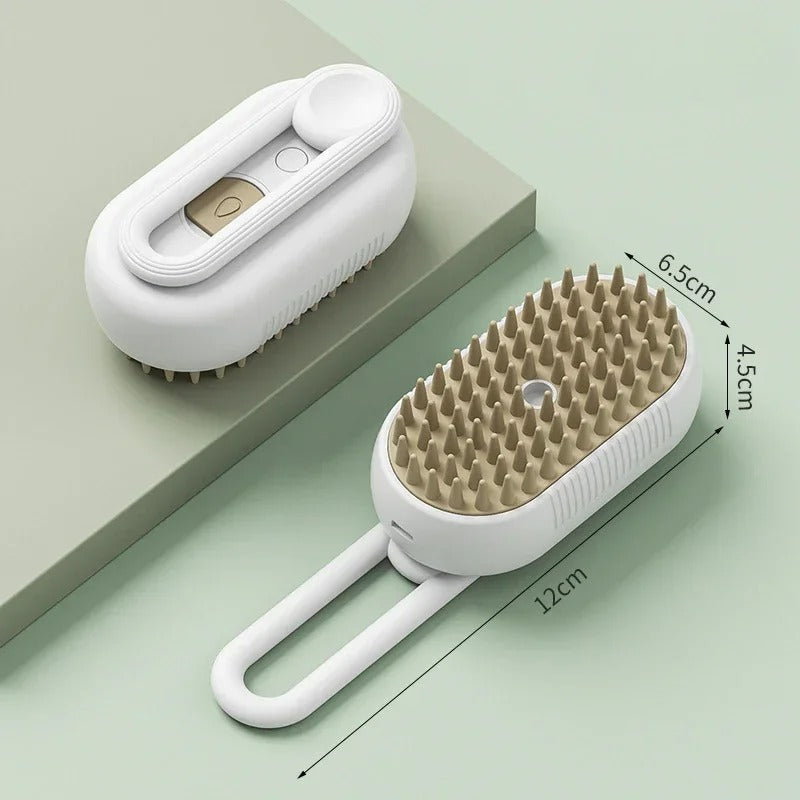 3 in 1 faltbare selbstreinigende Pflegehaarbürste mit Wasserspray / Dampfbürste für Haustiere