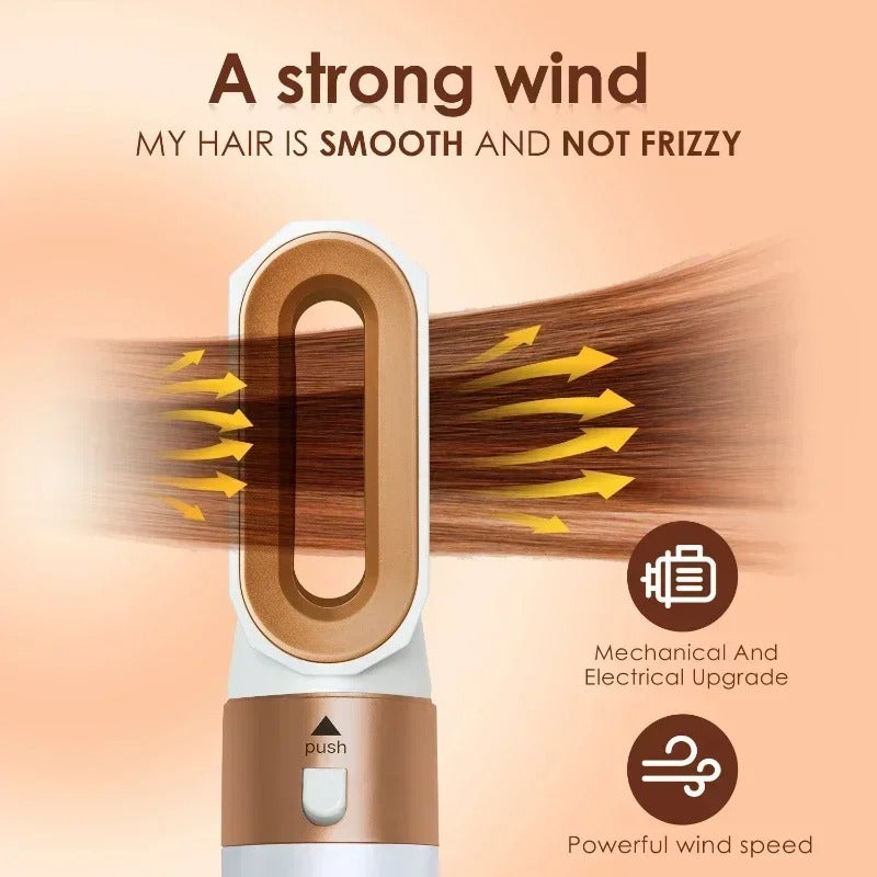 5 in 1 Haartrockner Heißer Kamm Set Professionelle Lockenstab Haarglätter Styling Werkzeug Für Airwrap Haartrockner
