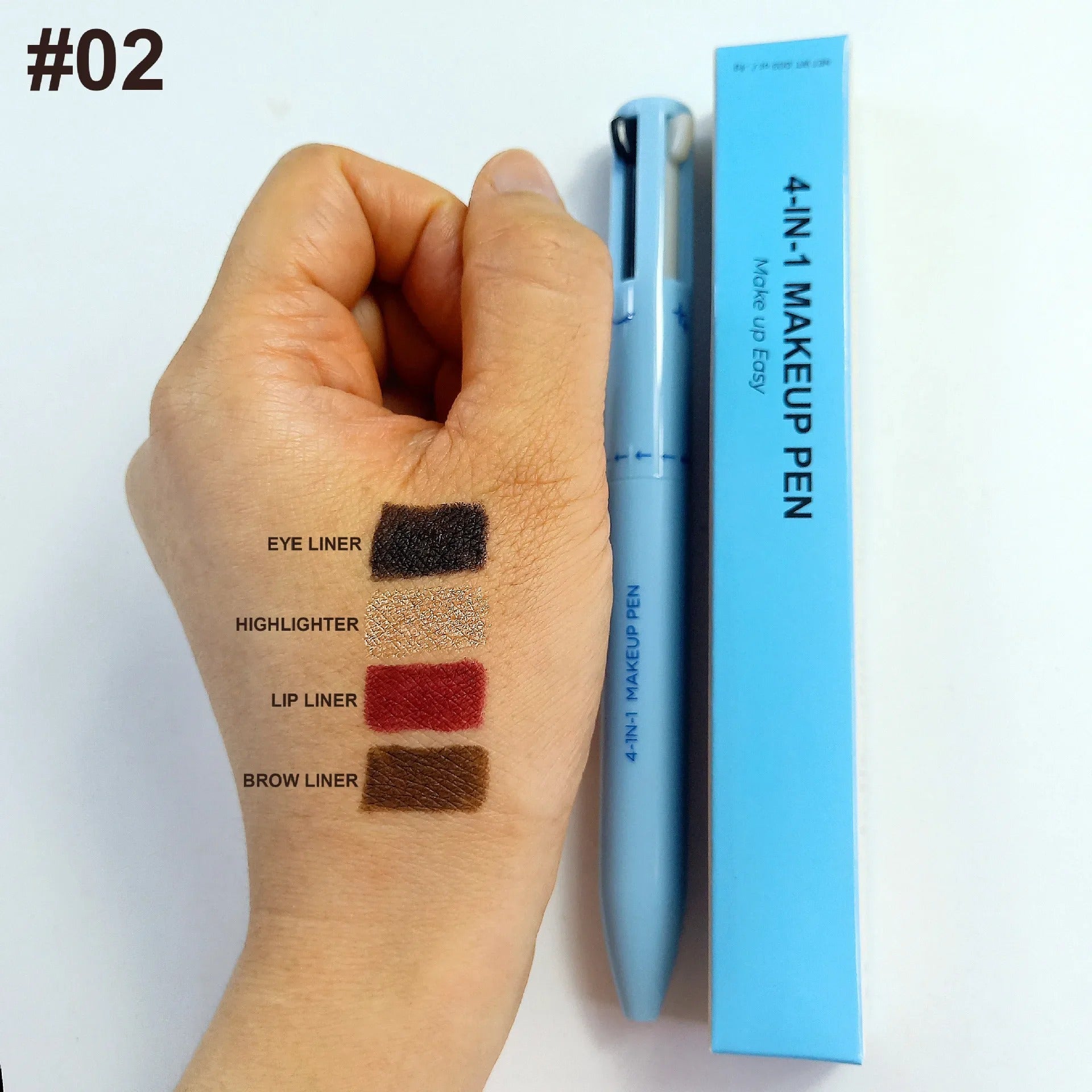 Individuelles Logo 4-in-1 Kosmetikstift 4 Farben Lippenkonturenstift /Hochglanz Eyeliner /Augenbrauenstift / Makeup Stift